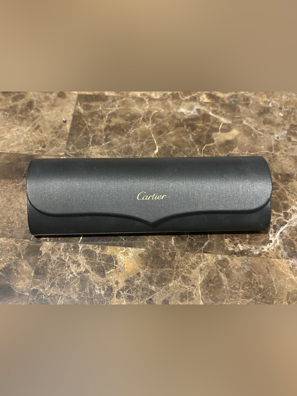 Cartier Magnetic Eyeglasses Hard Case Black and Gold